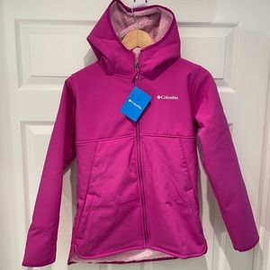 NEW Columbia Girl’s Winter Whirl Softshell Fleece Jacket Pink size L 14-16